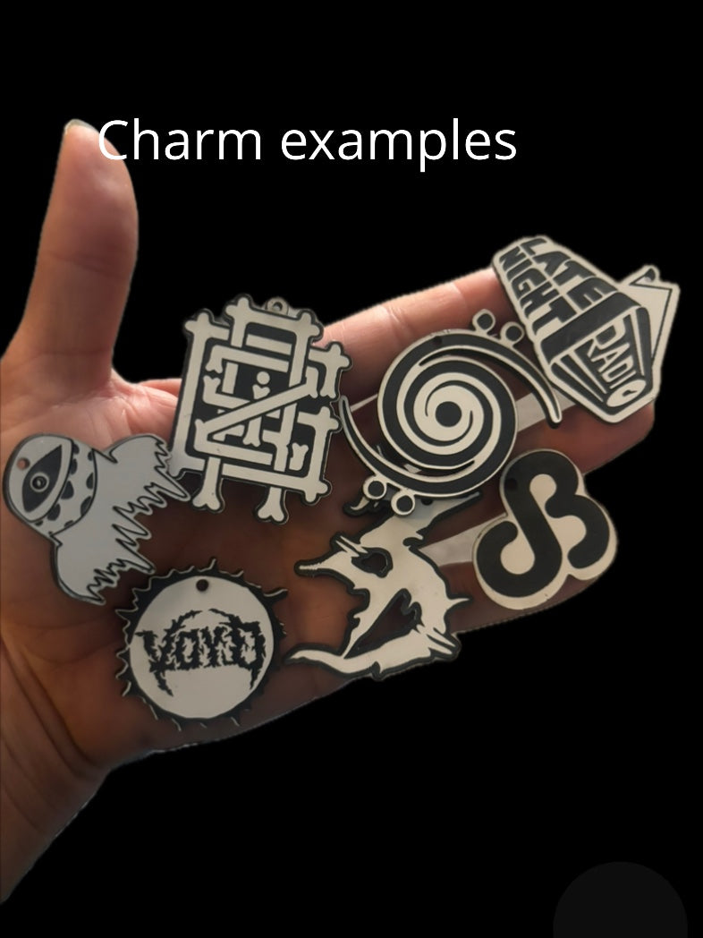 Customizable black and white edm acrylic earrings