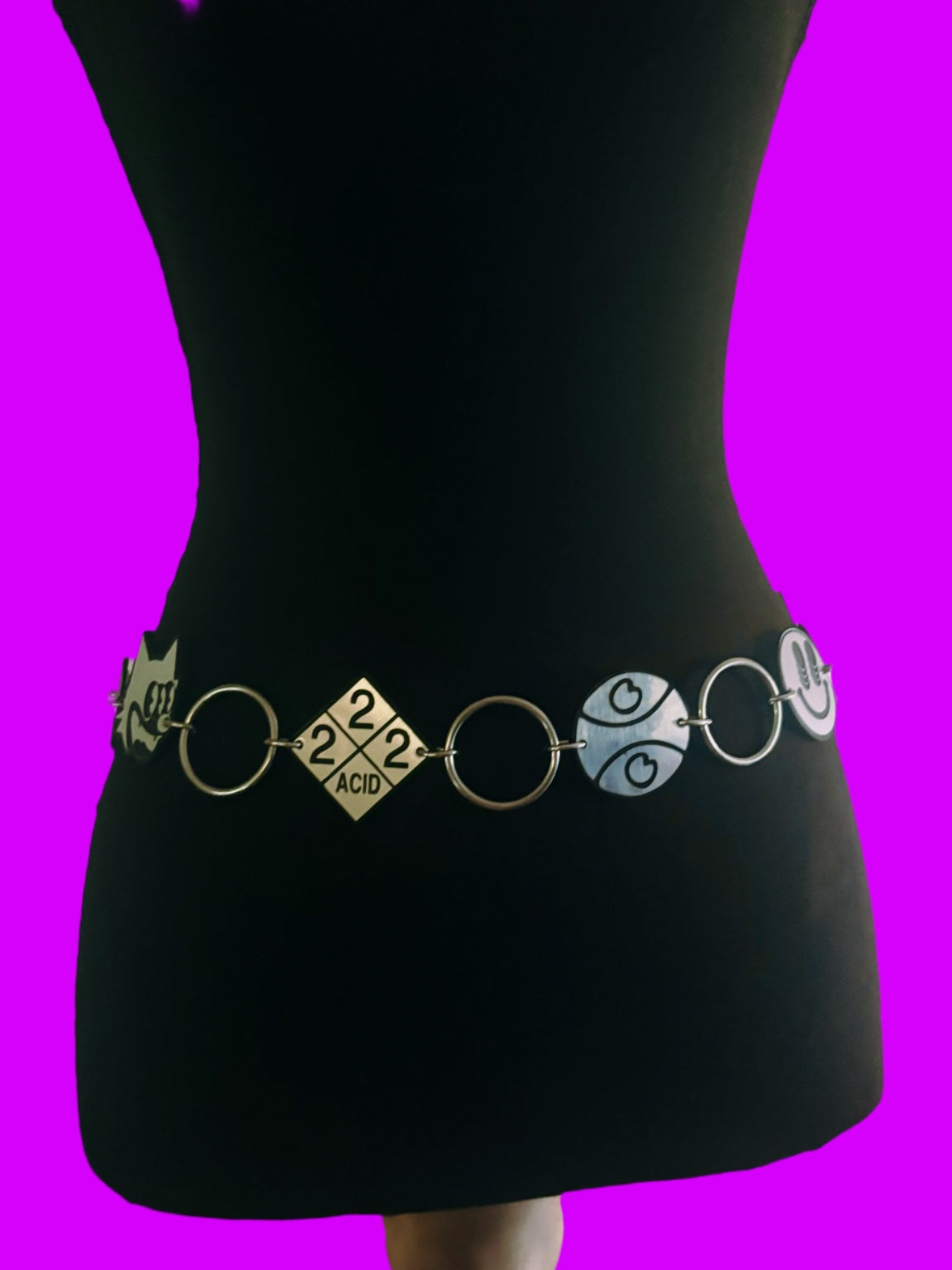 G Jones inspired multi logo ring belt