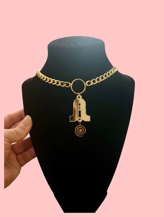 Pretty lights inspired stainless steel swirl choker