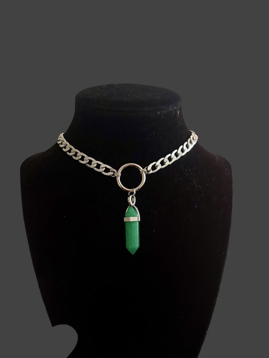 Stainless steel silver crystal chokers