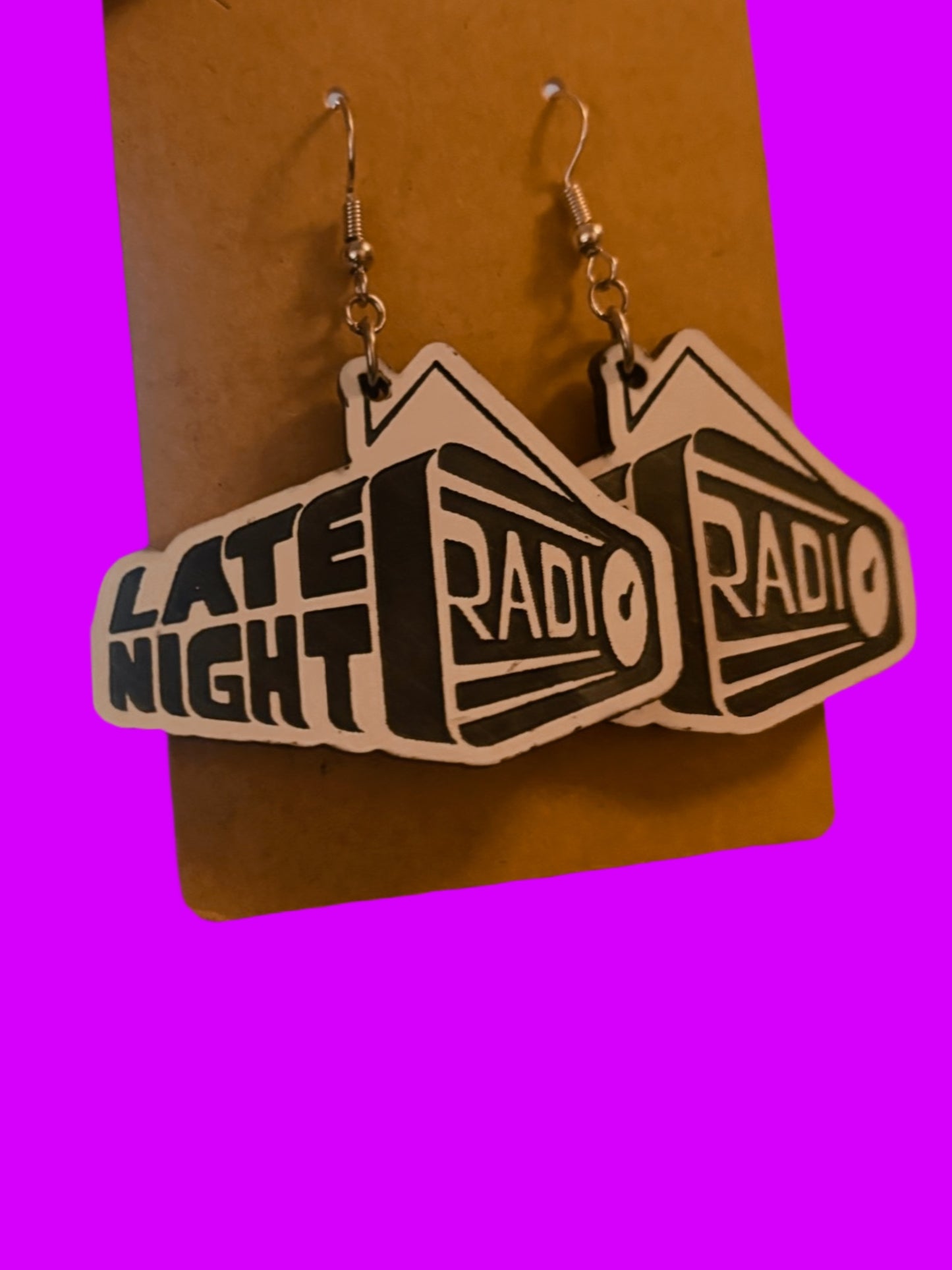 Customizable black and white edm acrylic earrings