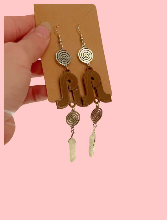 Pretty Lights inspired 3d print swirl dangle earrings!