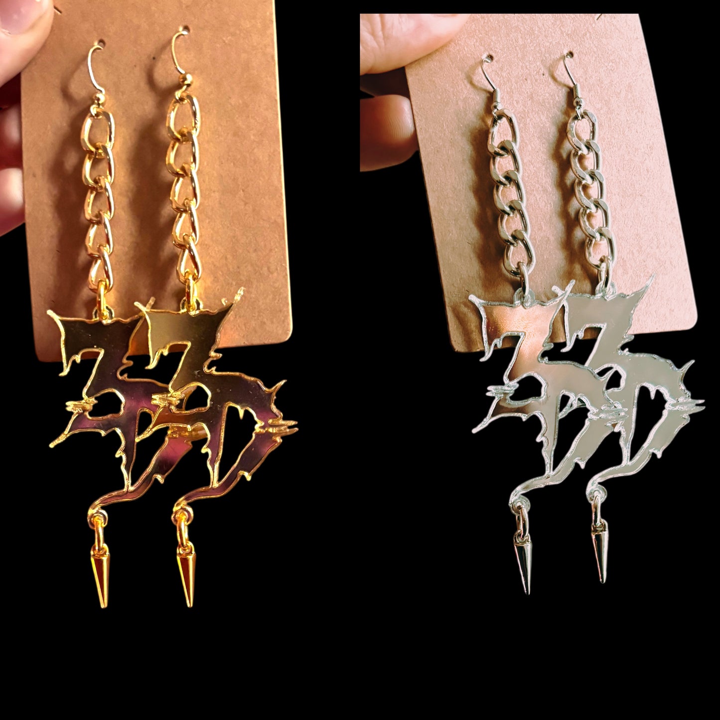 ZD inspired studded chain link earrings