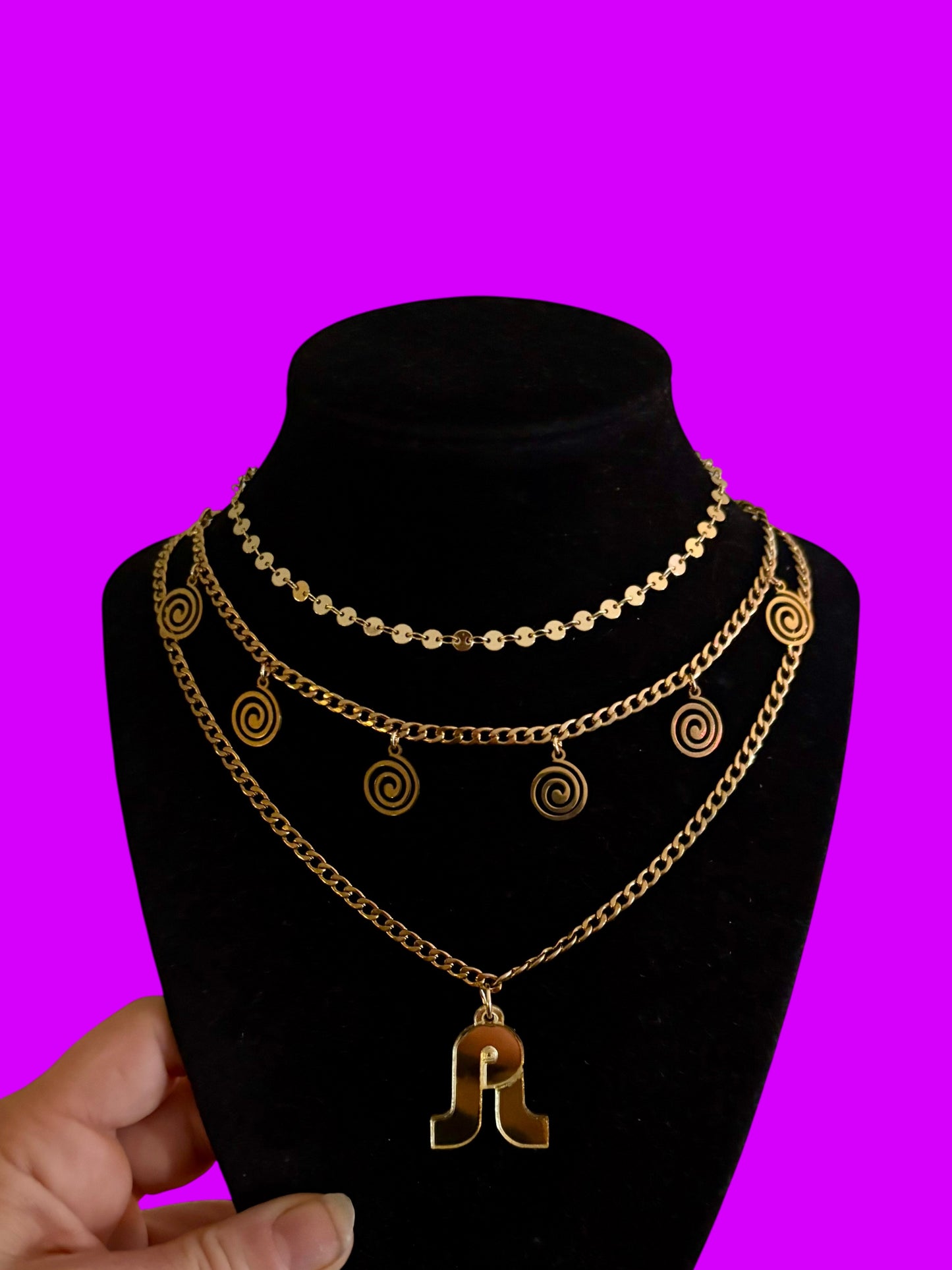 Pretty Lights inspired stainless steel necklace stack