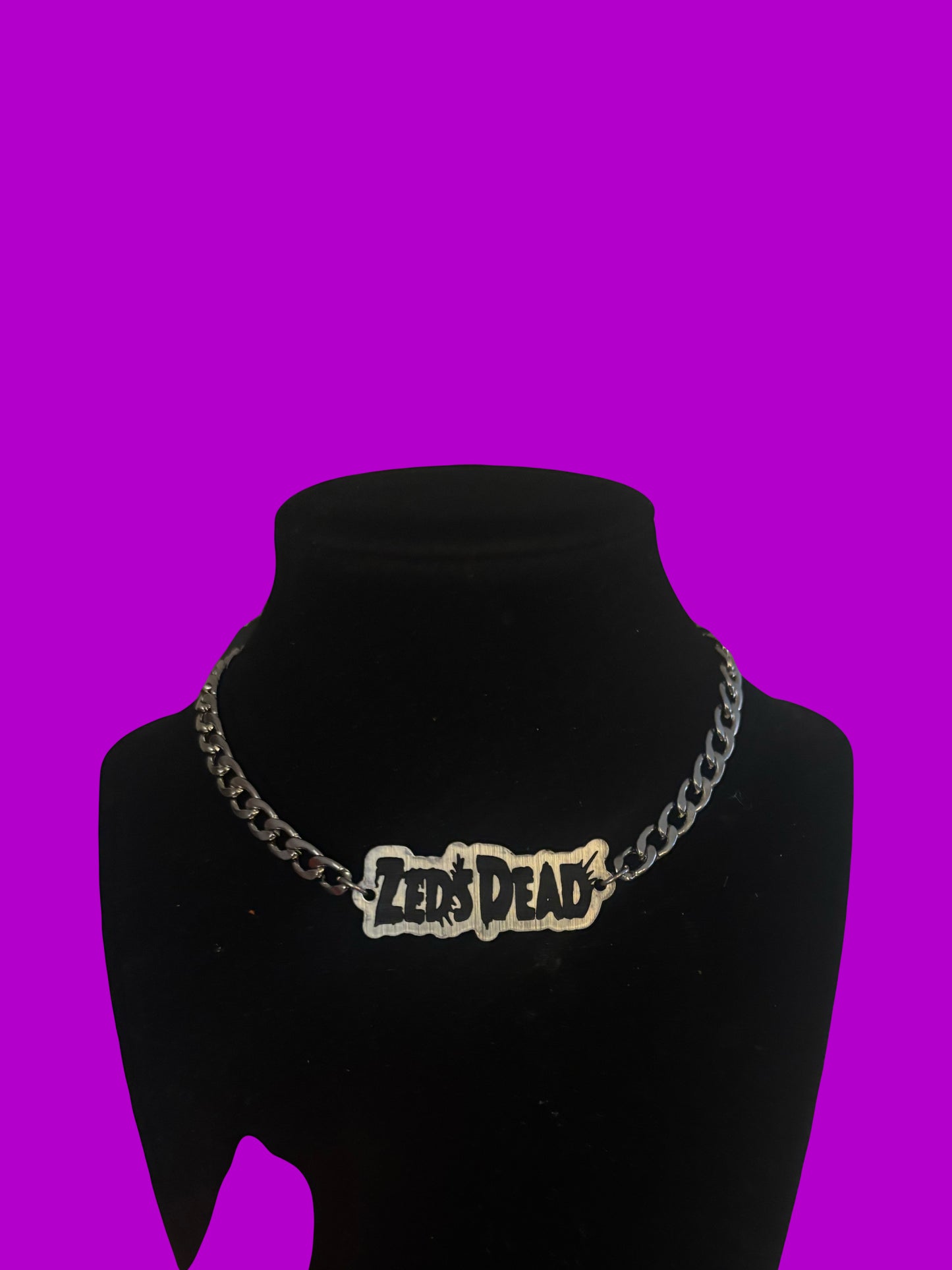 Customizable stainless steel & acrylic nameplate necklace