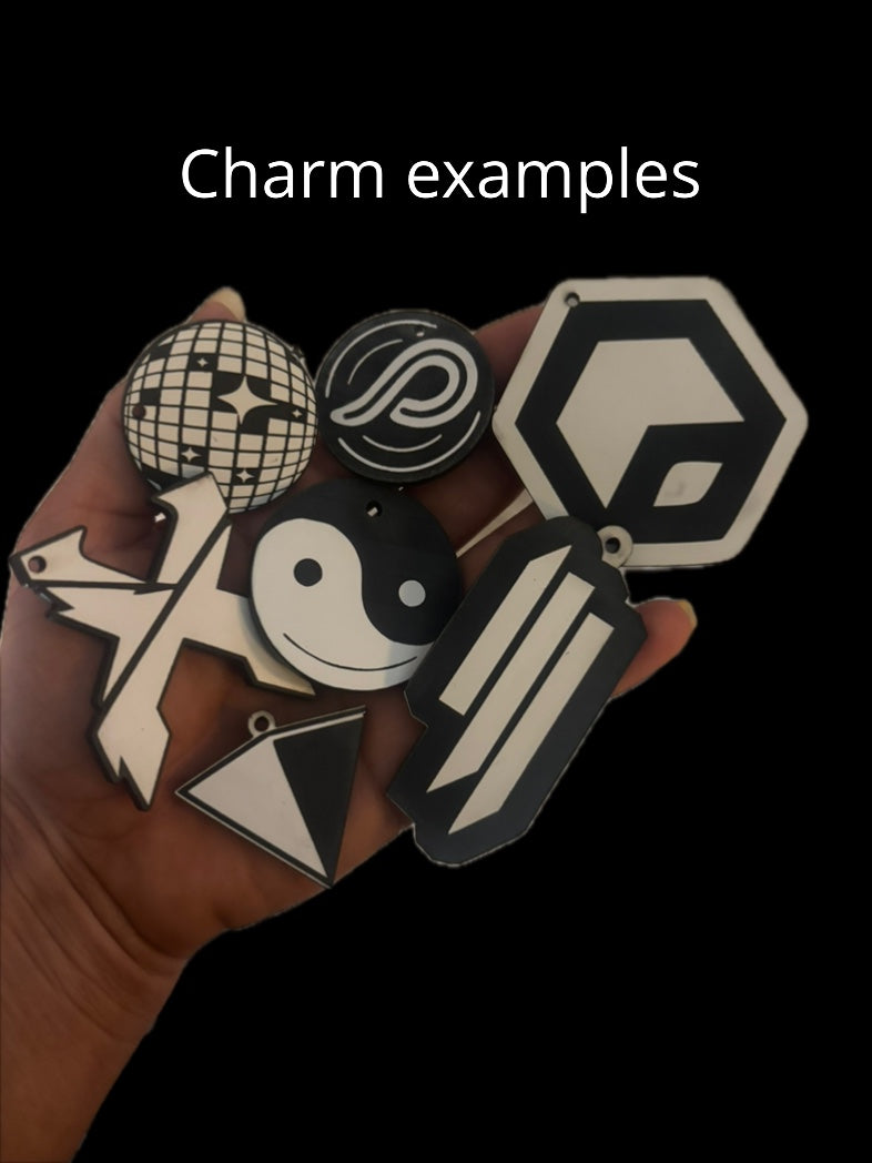 Customizable black and white edm acrylic earrings