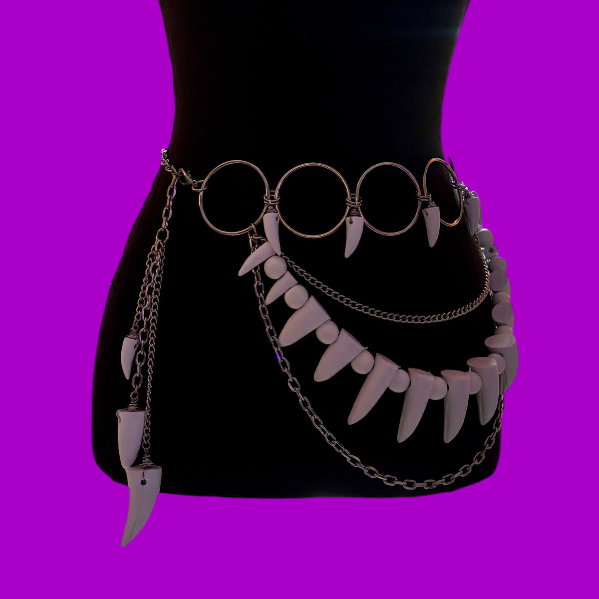 Stainless steel and dino tooth steel ring belt