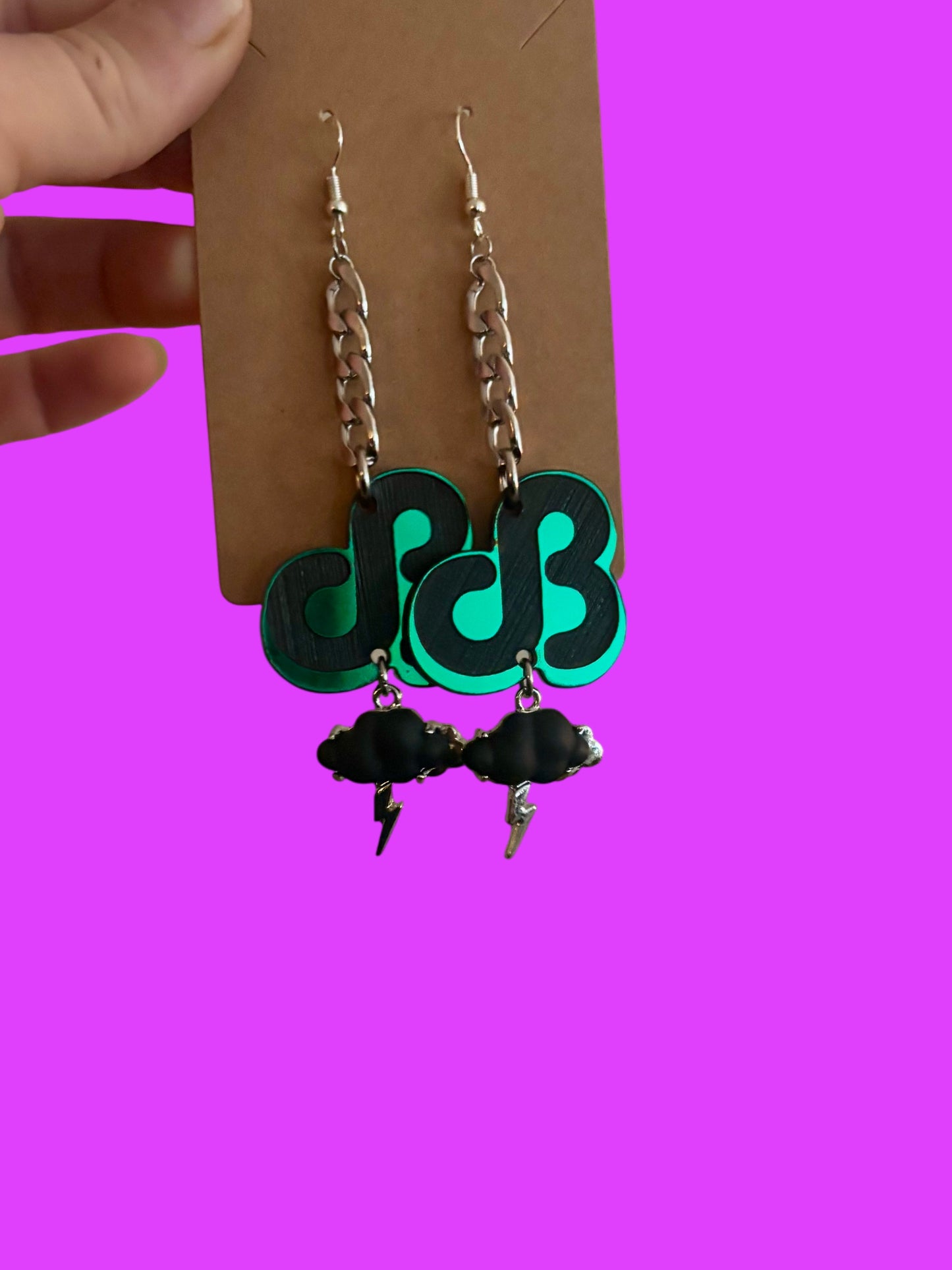 Daily bread inspired acrylic cloud chain link earrings