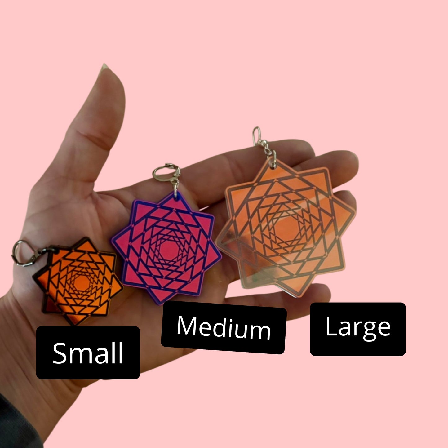 Customizable acrylic flowstar charms