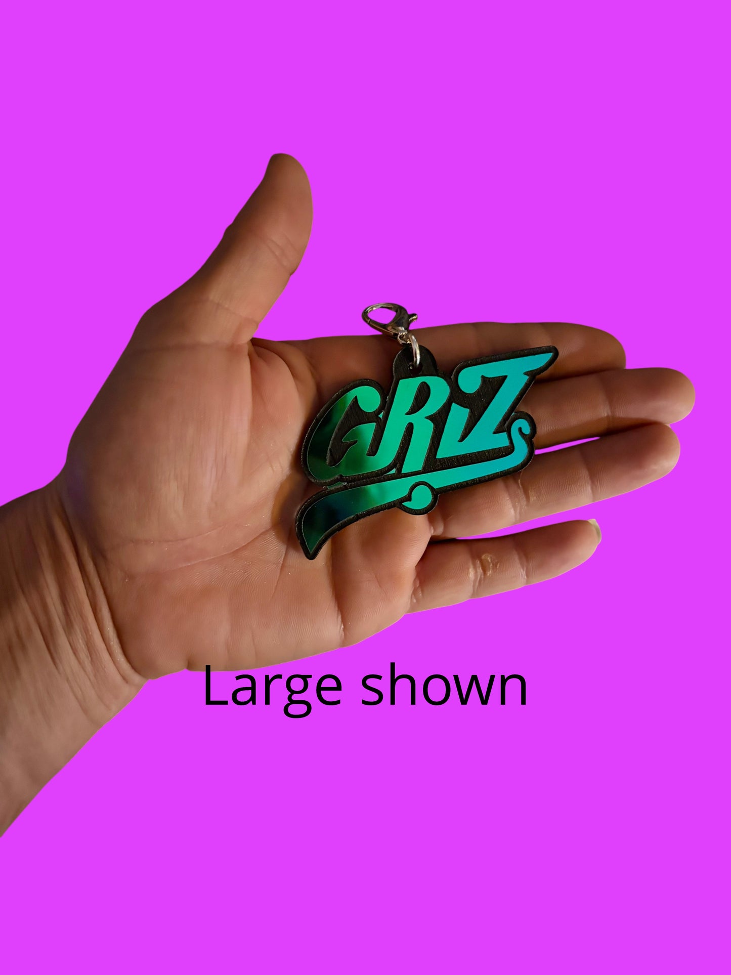 Customizable teal/pine/blue holographic acrylic edm charms