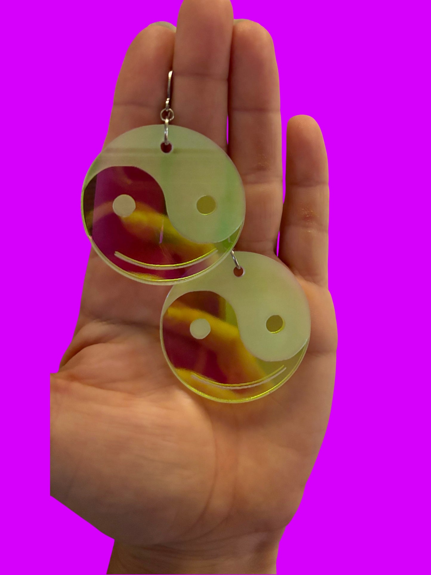 Yin yang smiley earrings