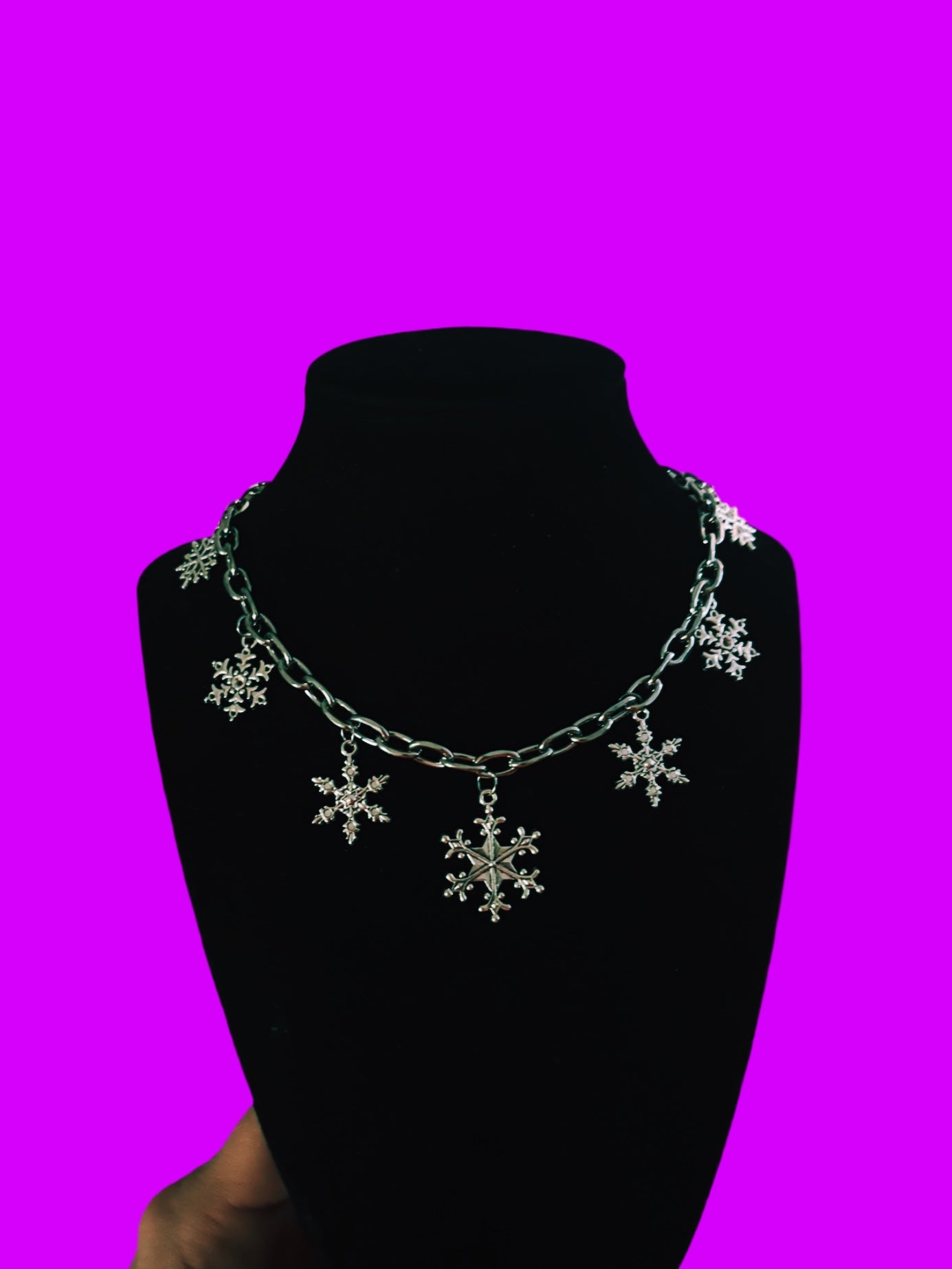 Snowflake charm necklace