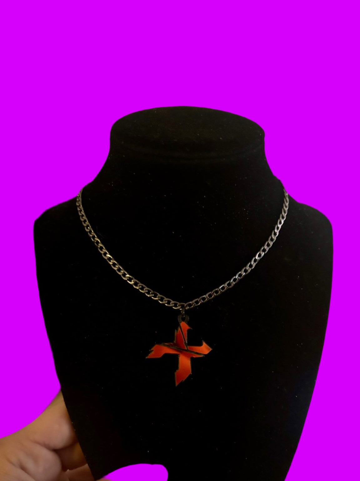 midnight holographic unisex basic stainless steel necklace