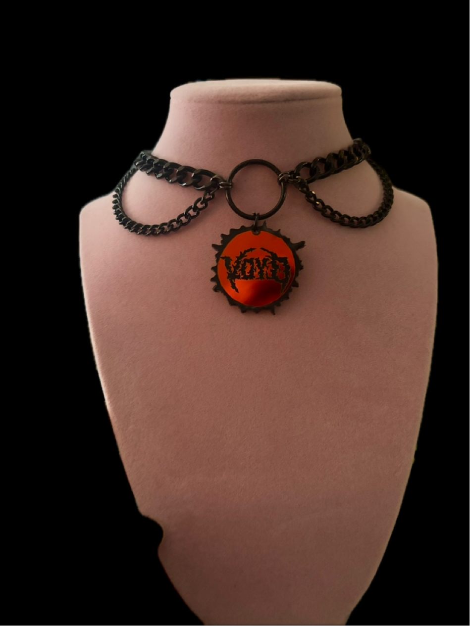 Customizable midnight holographic black chain choker