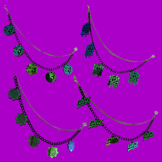 Custom teal holographic chain