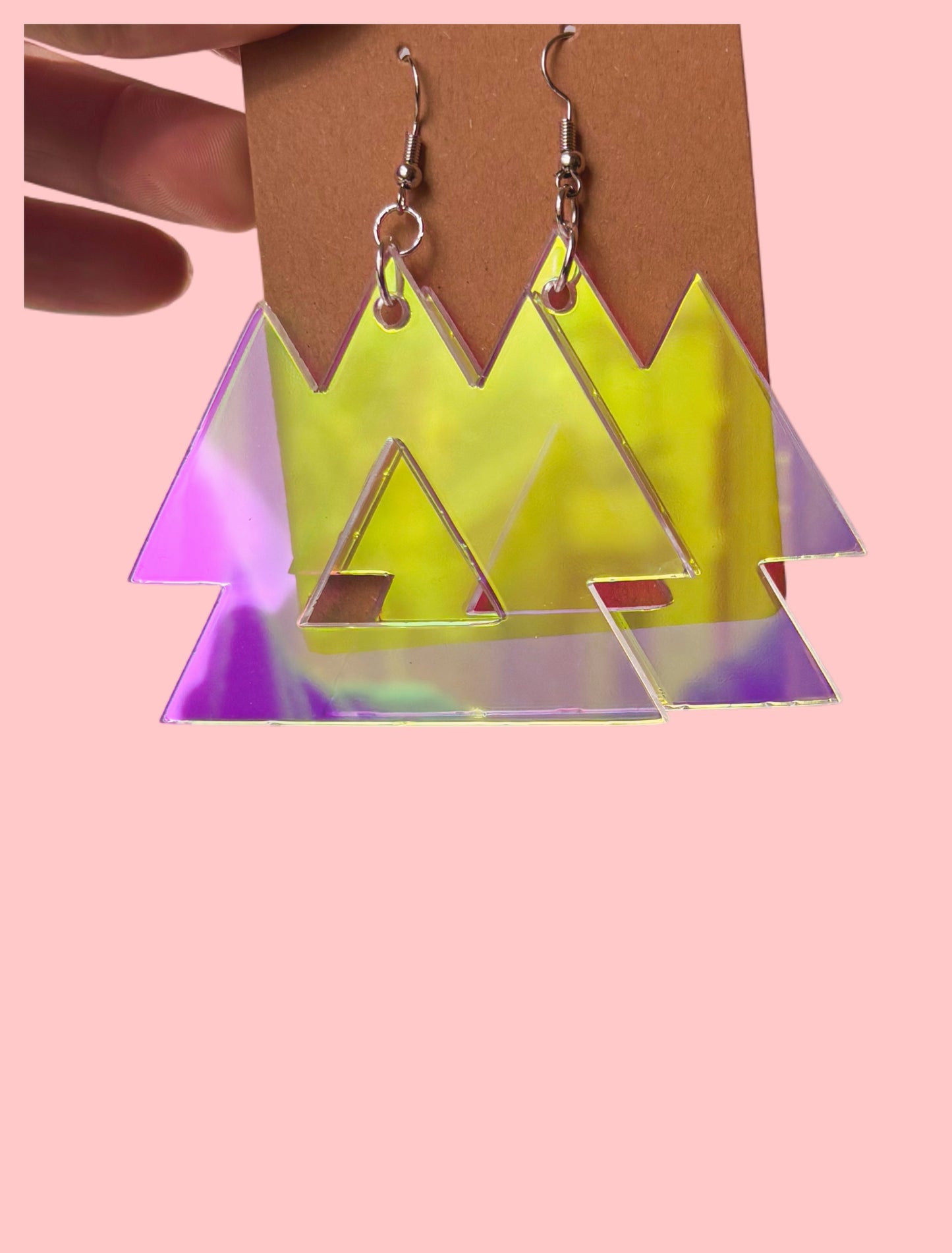 Customizable iridescent artist inspired acrylic earrings