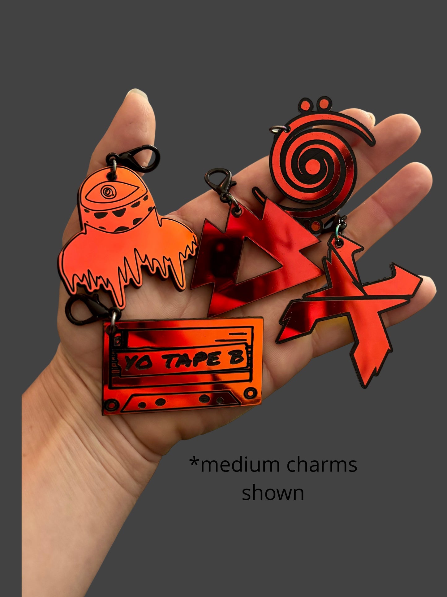 Customizable midnight holographic acrylic edm charms