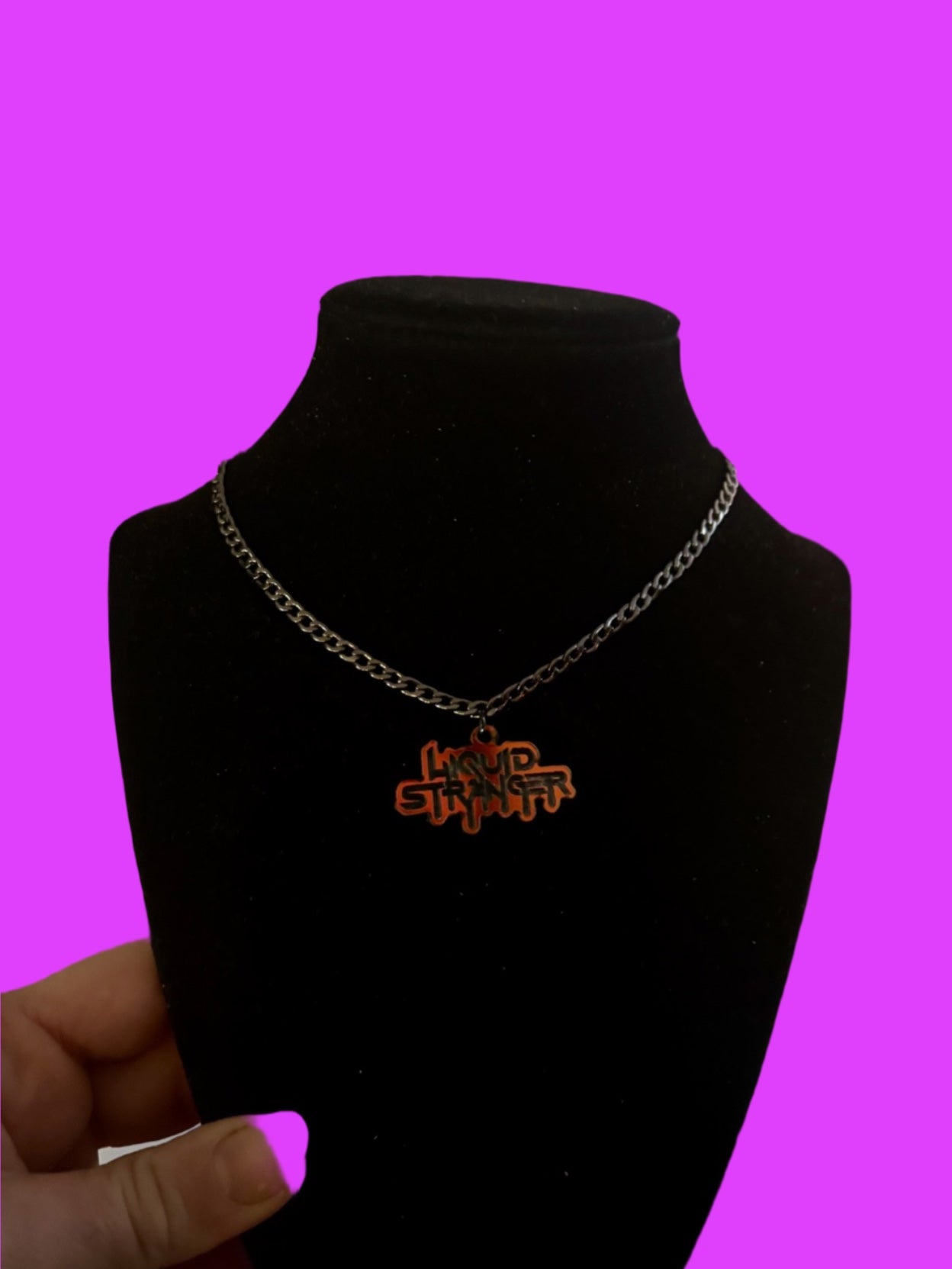 midnight holographic unisex basic stainless steel necklace