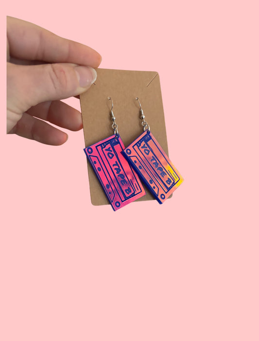 Tape B customizable acrylic earrings