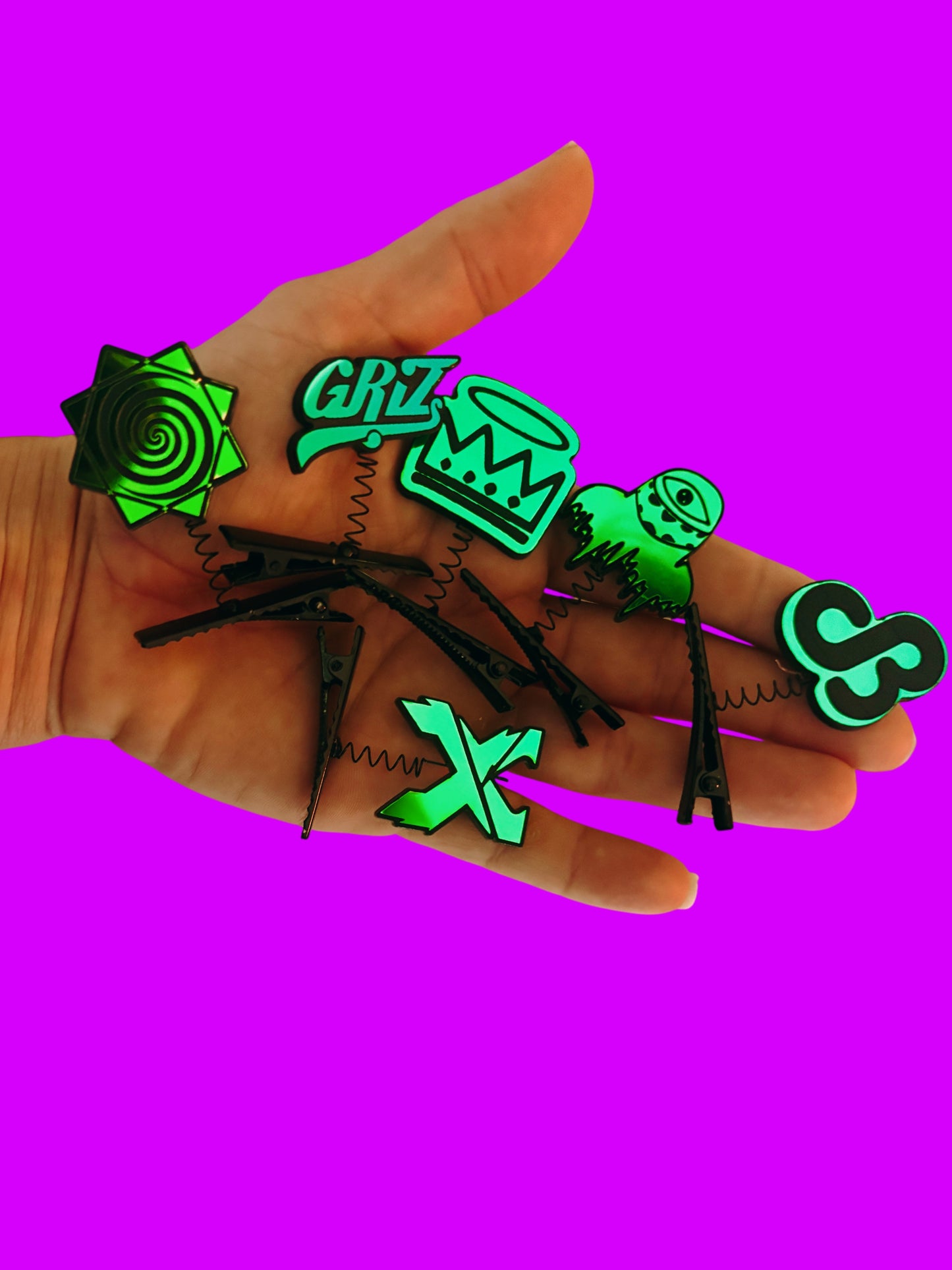 Customizable teal/pine/blue holographic acrylic edm sprouts