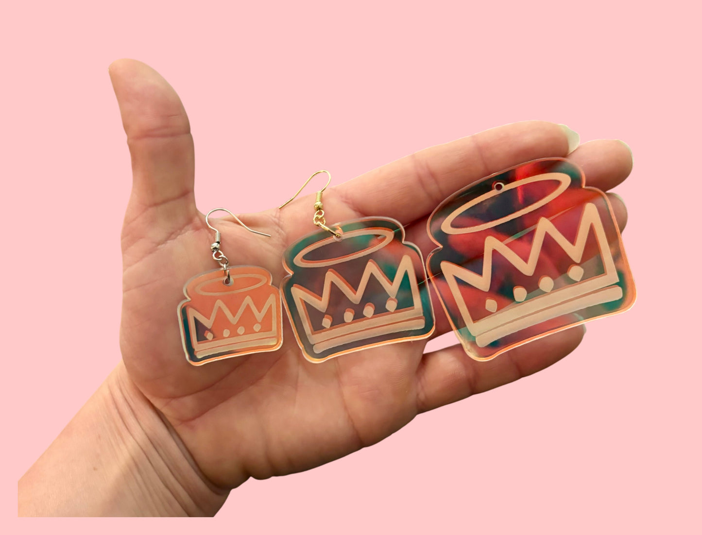 Customizable iridescent artist inspired acrylic earrings