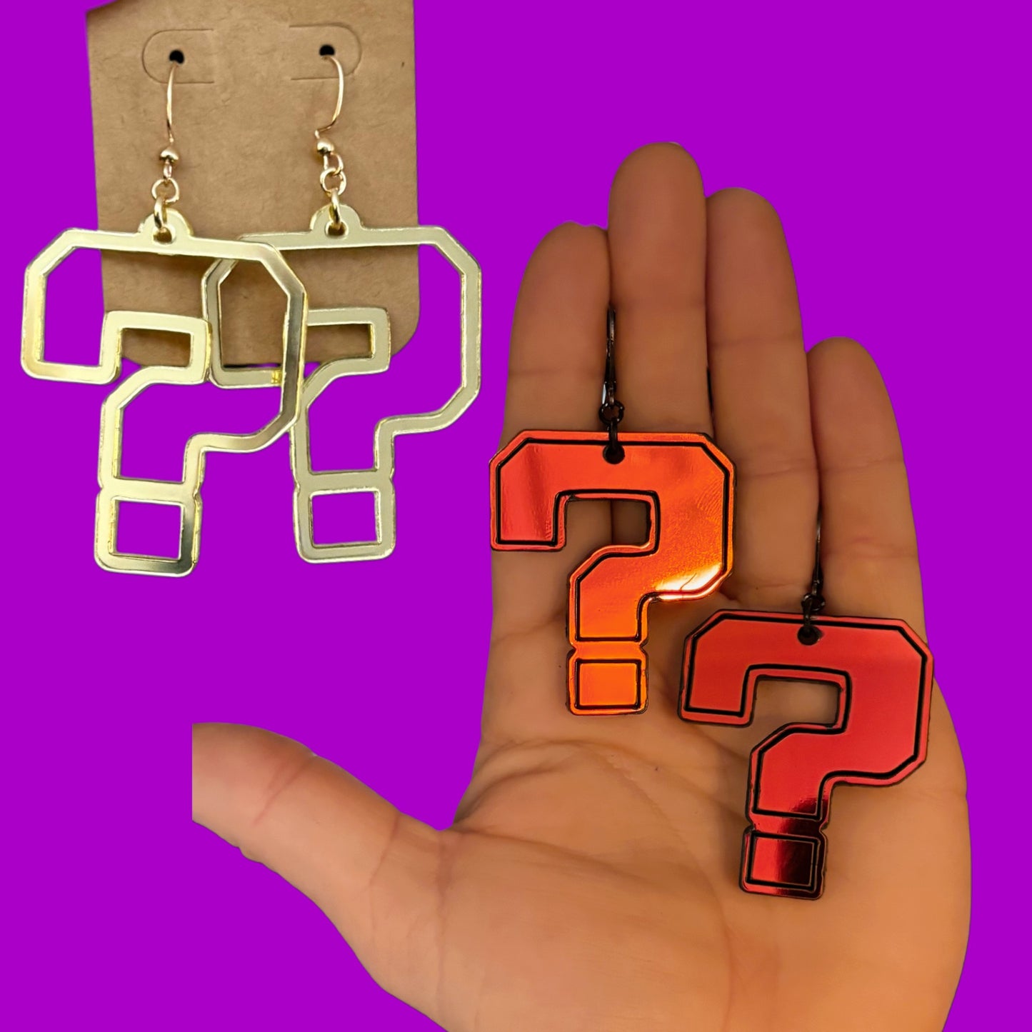 Customizable acrylic ? earrings