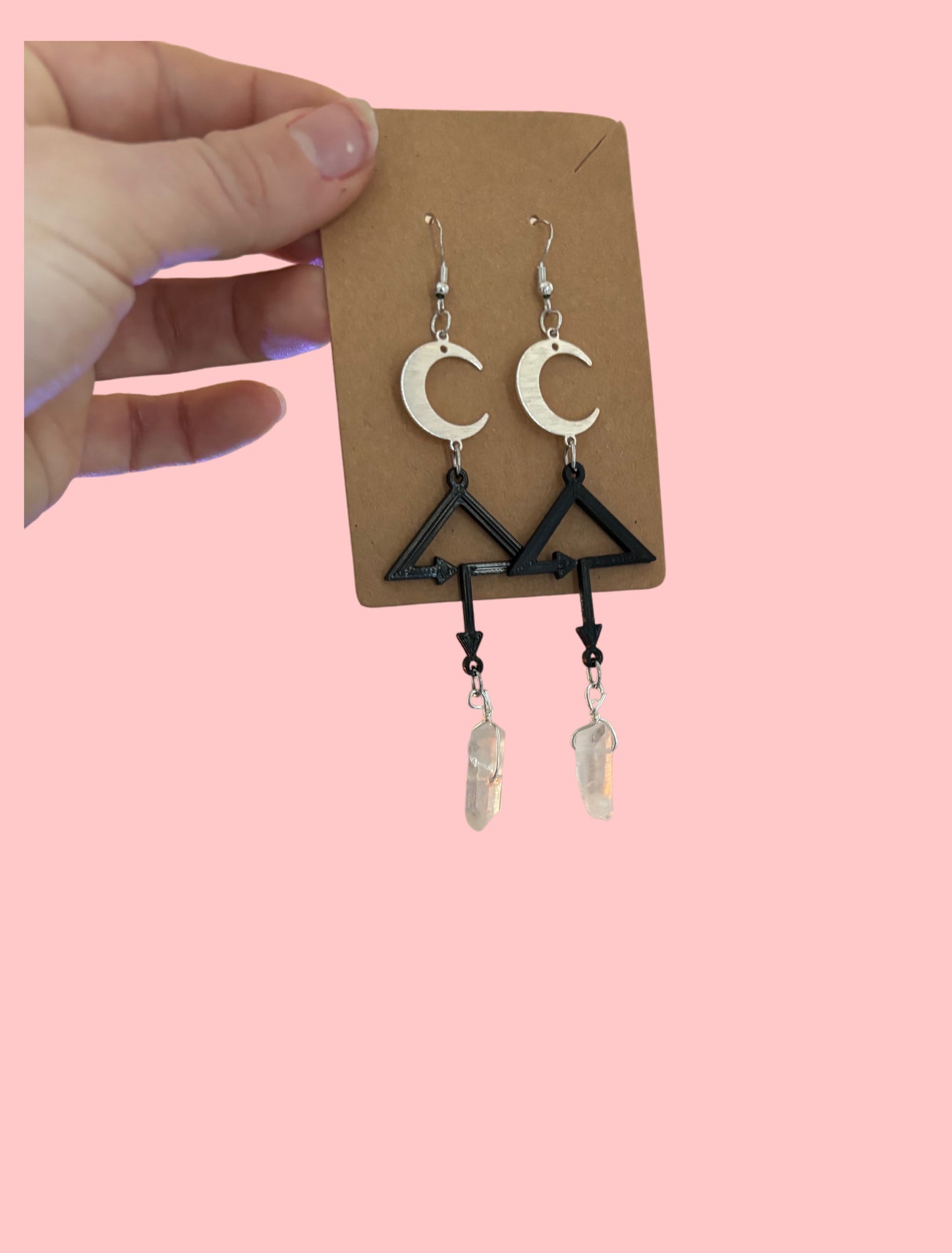 Customizable moon crystal artist inspired earrings