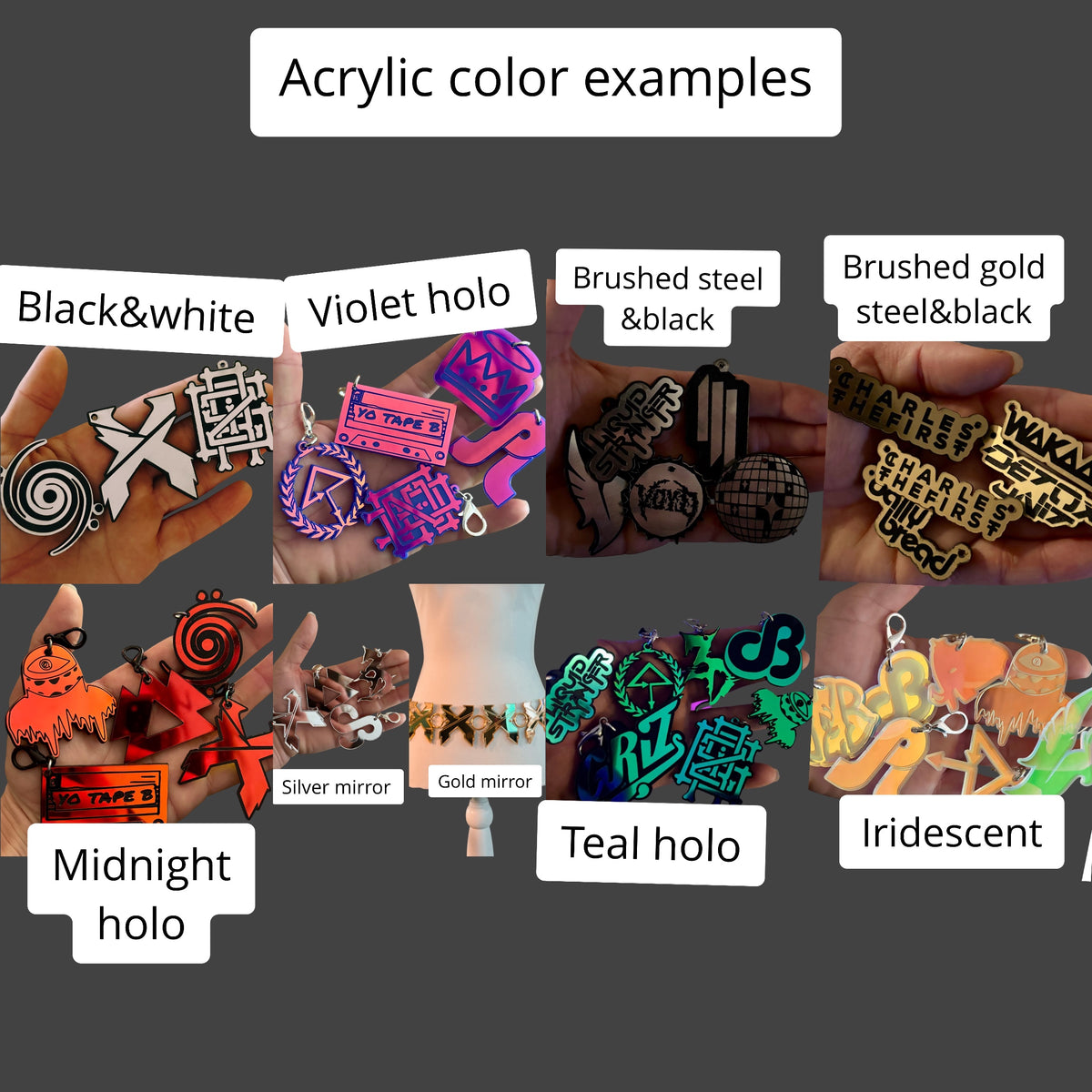 Customizable festival artist letter belts