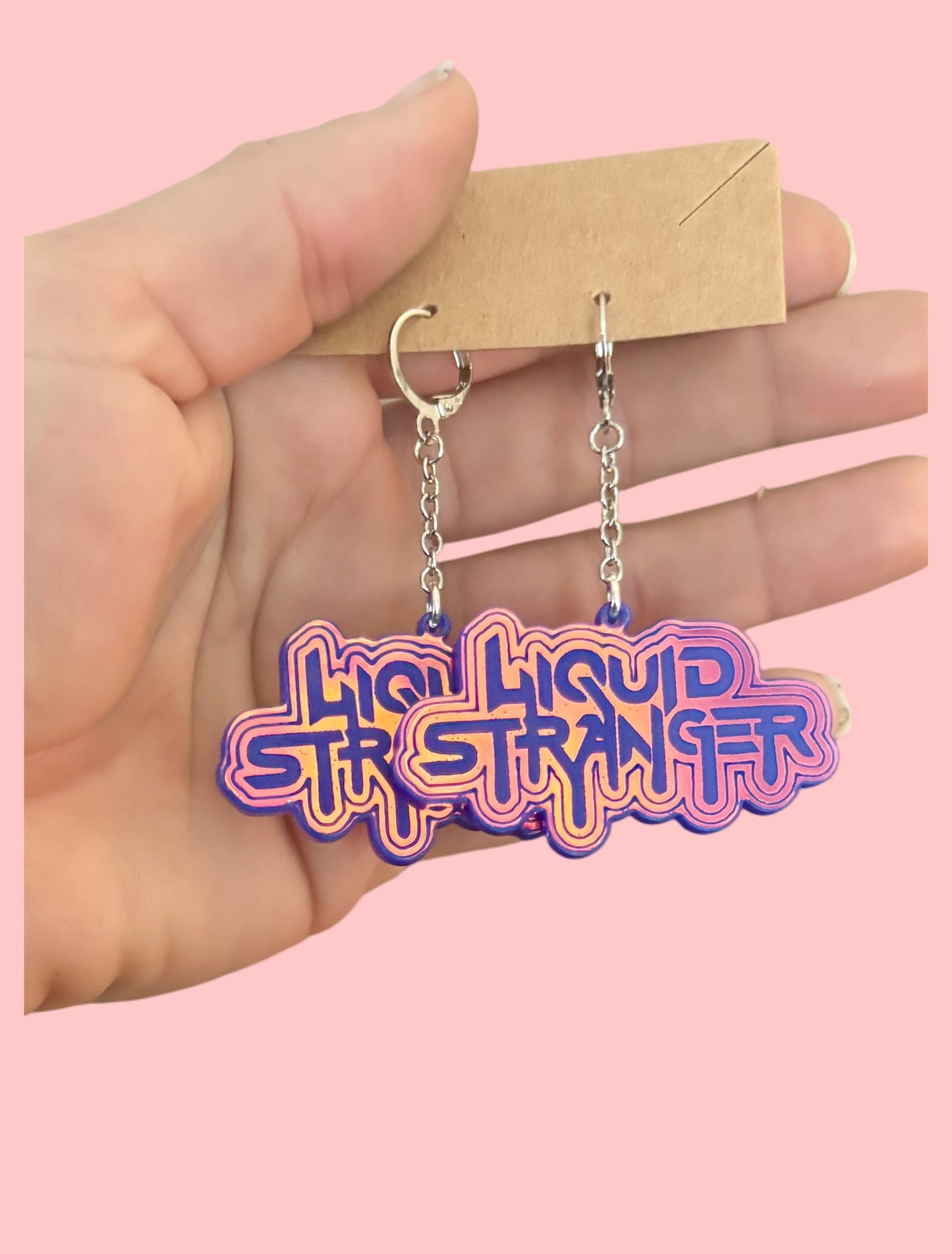 Customizable violet holographic artist inspired acrylic earrings