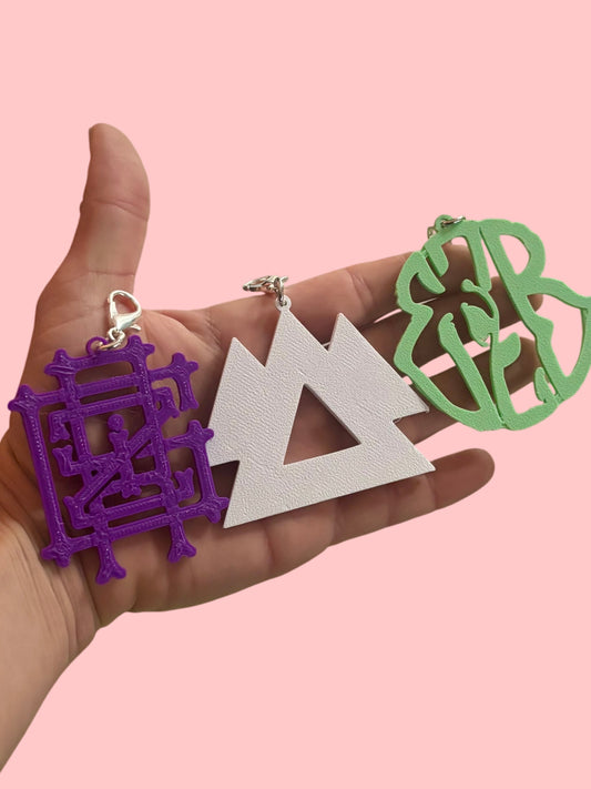 Customizable artist inspired large 3d printed charms!