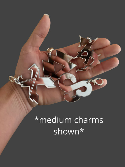 Customizable mirror acrylic charms