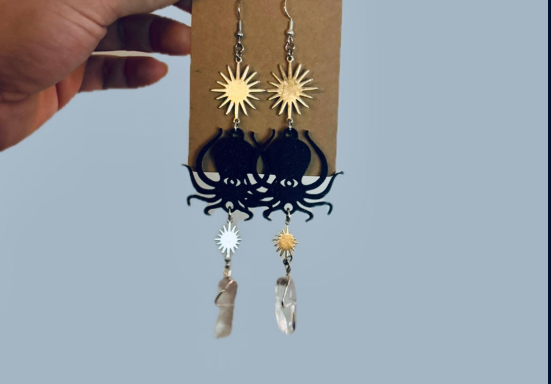 DEEP sparkle crystal dangle earrings