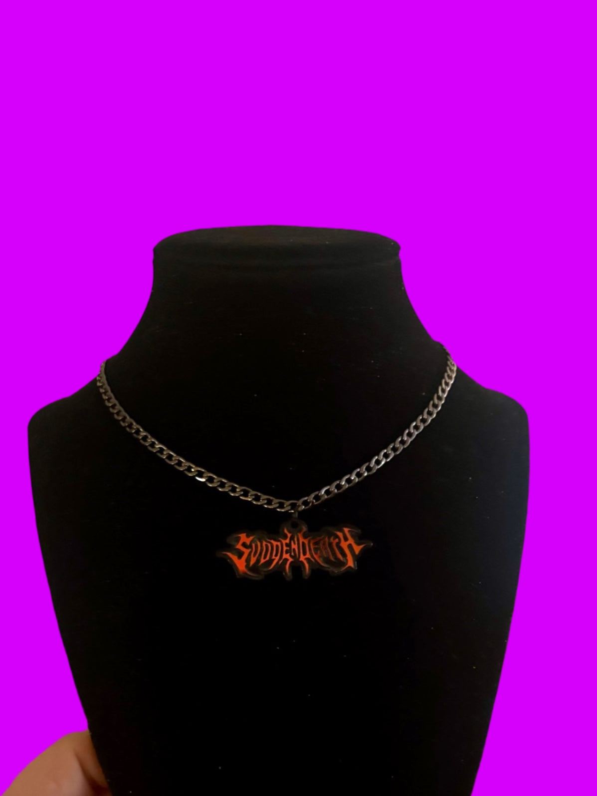 midnight holographic unisex basic stainless steel necklace