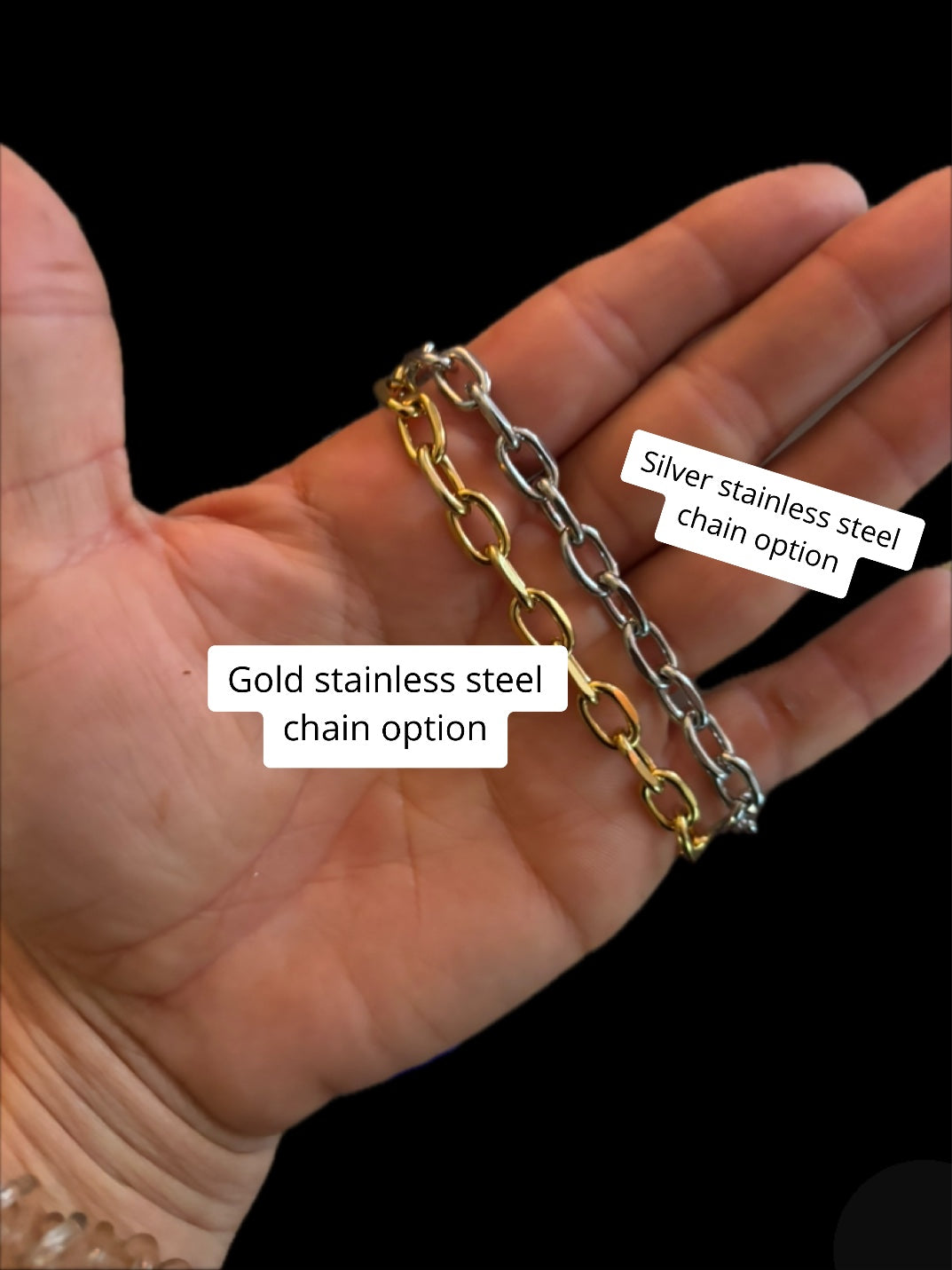 Customizable violet holographic acrylic chain belt