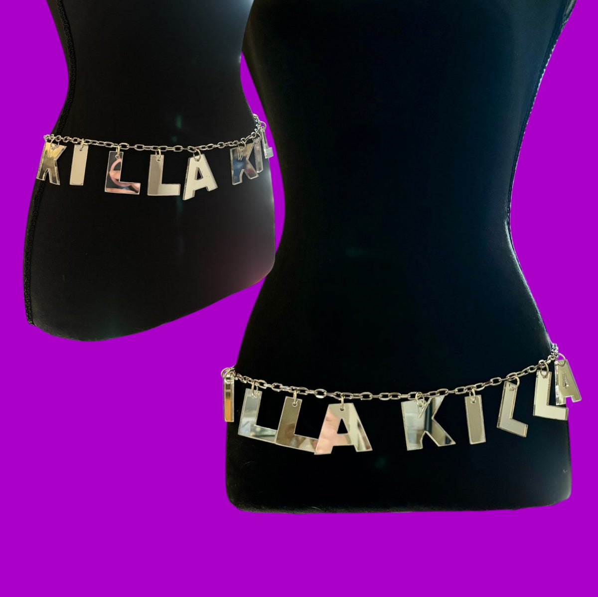 Custom Acrylic & Stainless Steel Letter Belts- any phrase you'd like!