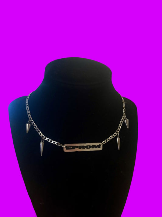 Custom studded stainless steel necklace