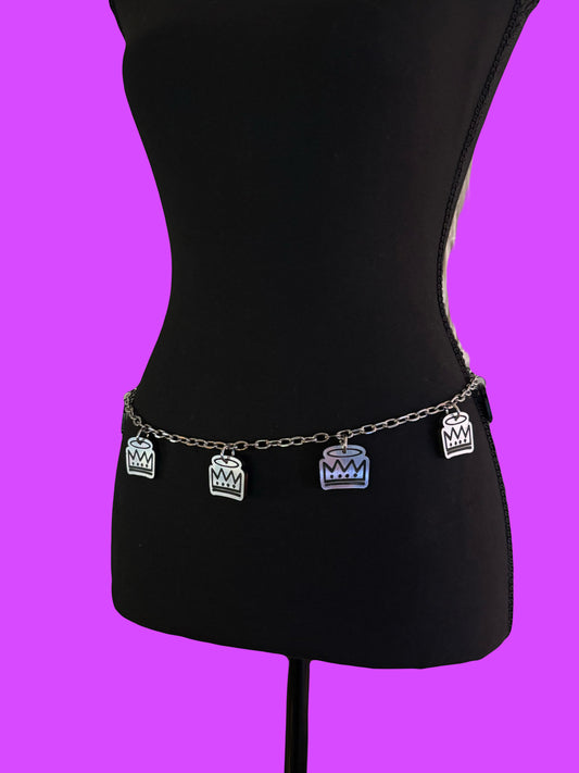 Customizable Silver and Black Stainless steel chain belt