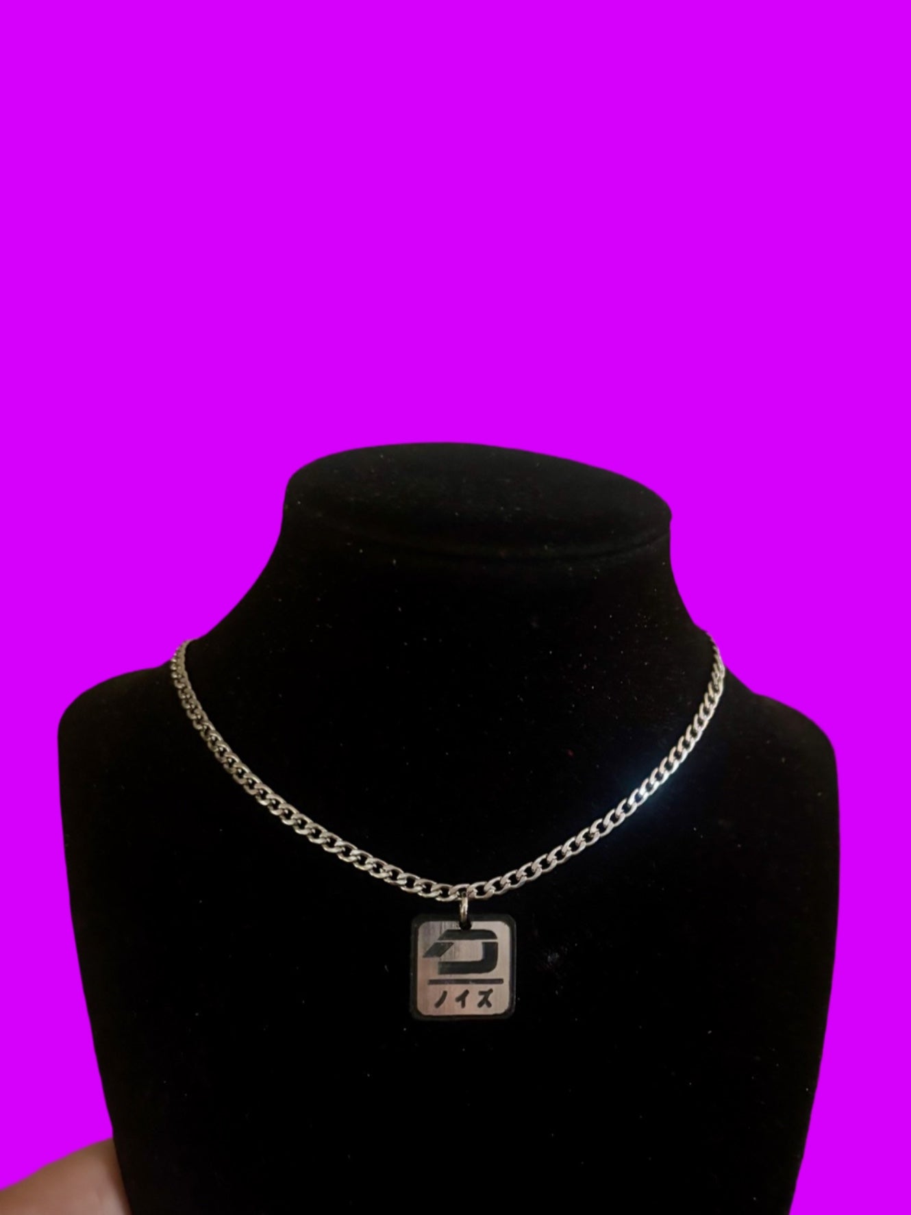 steel and black basic stainless steel unisex necklace