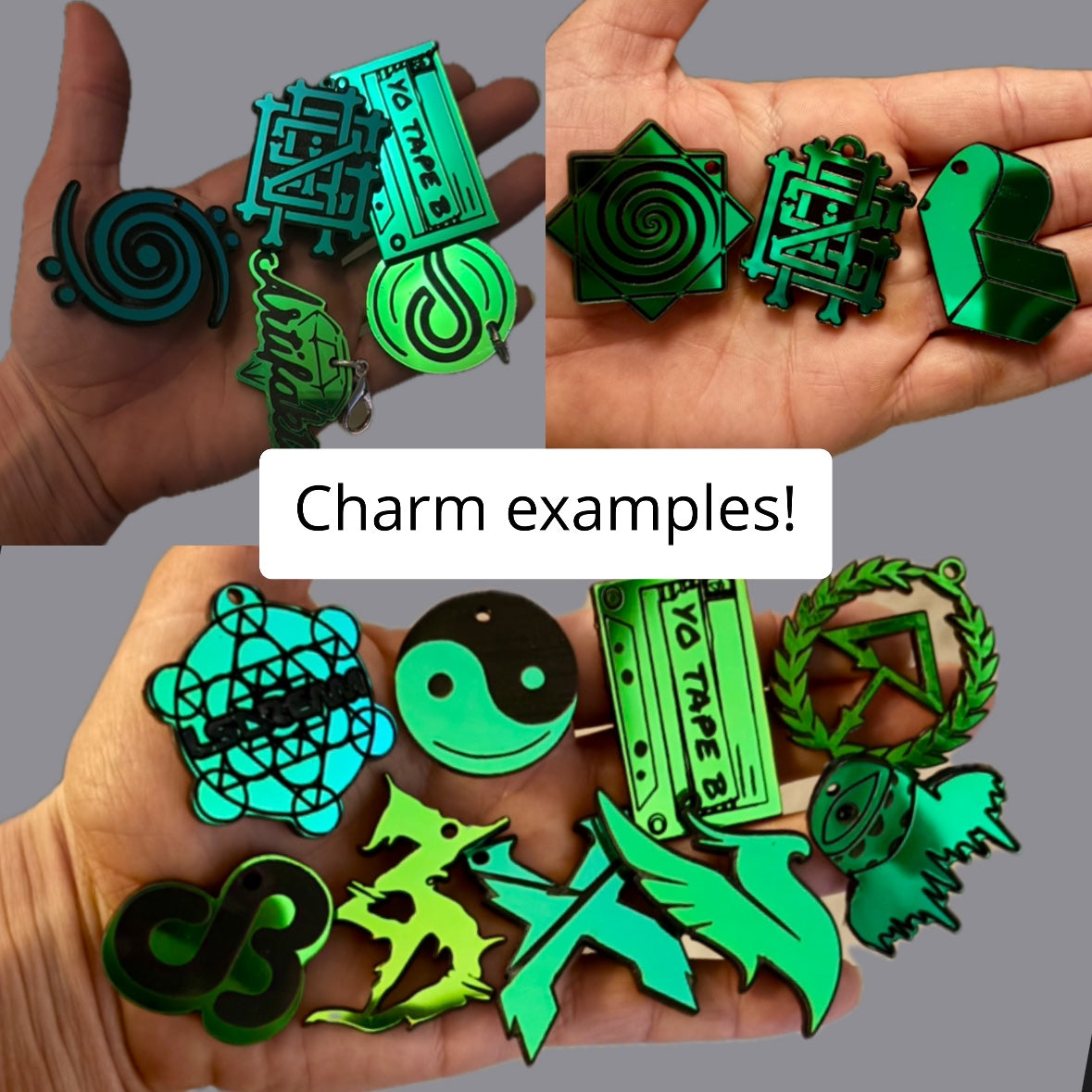 Customizable teal holographic chain belt