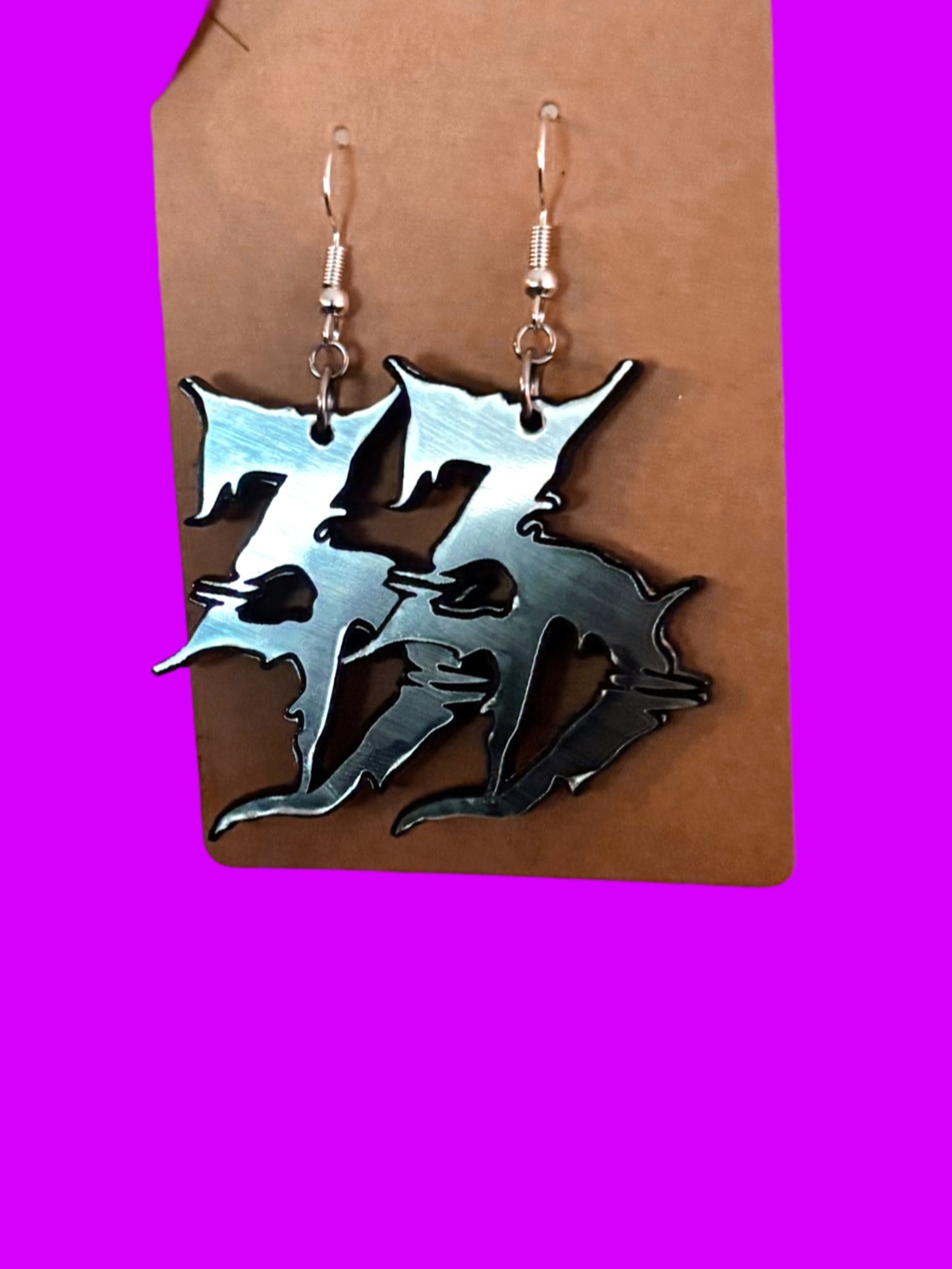 Customizable steel & black edm acrylic earrings