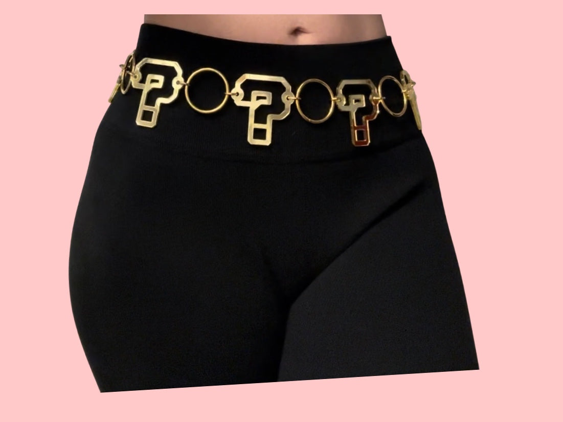 Tipper inspired silver or gold mirror reflective acrylic metal ring belt