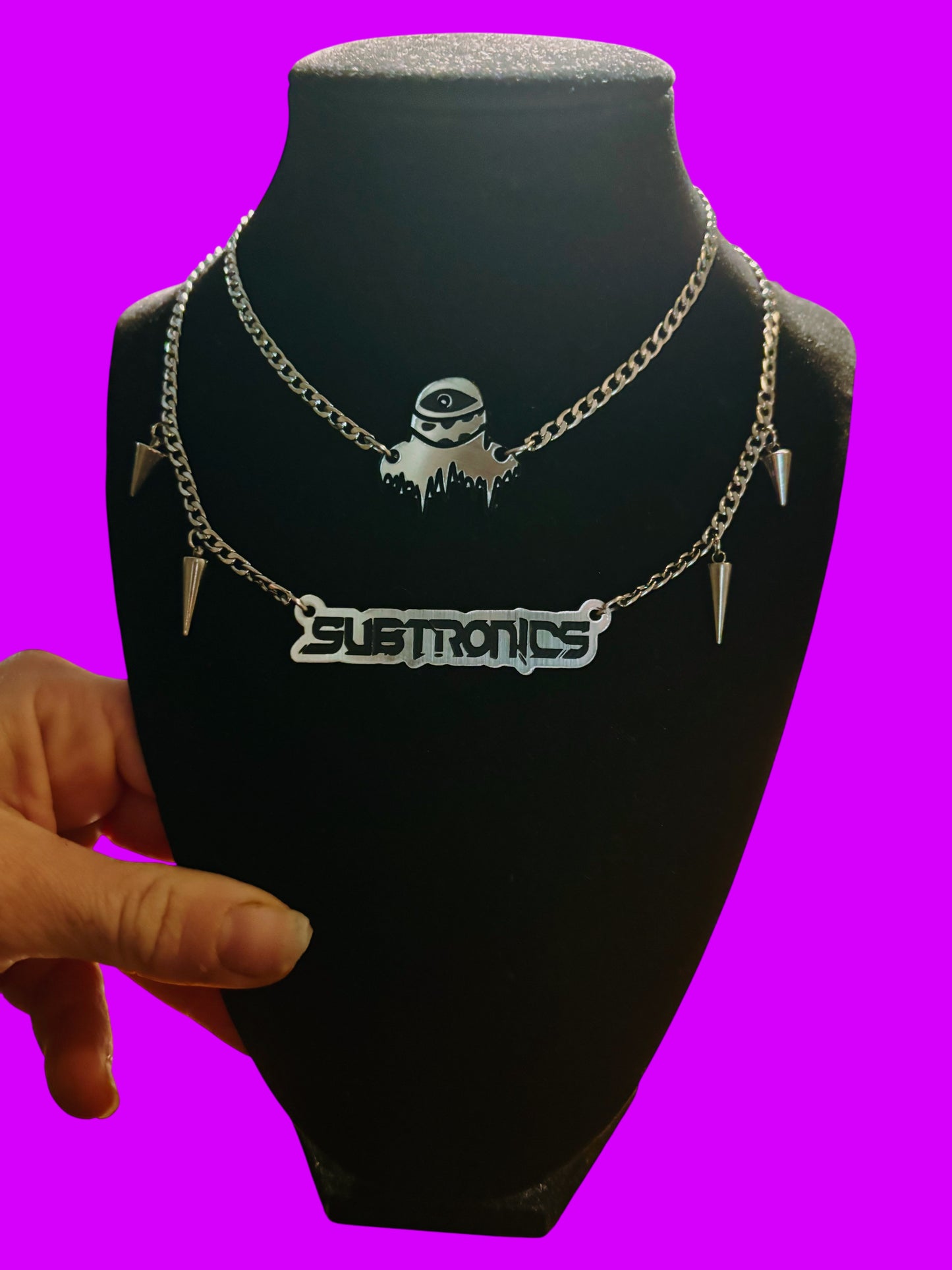 Customizable stainless steel necklace stack