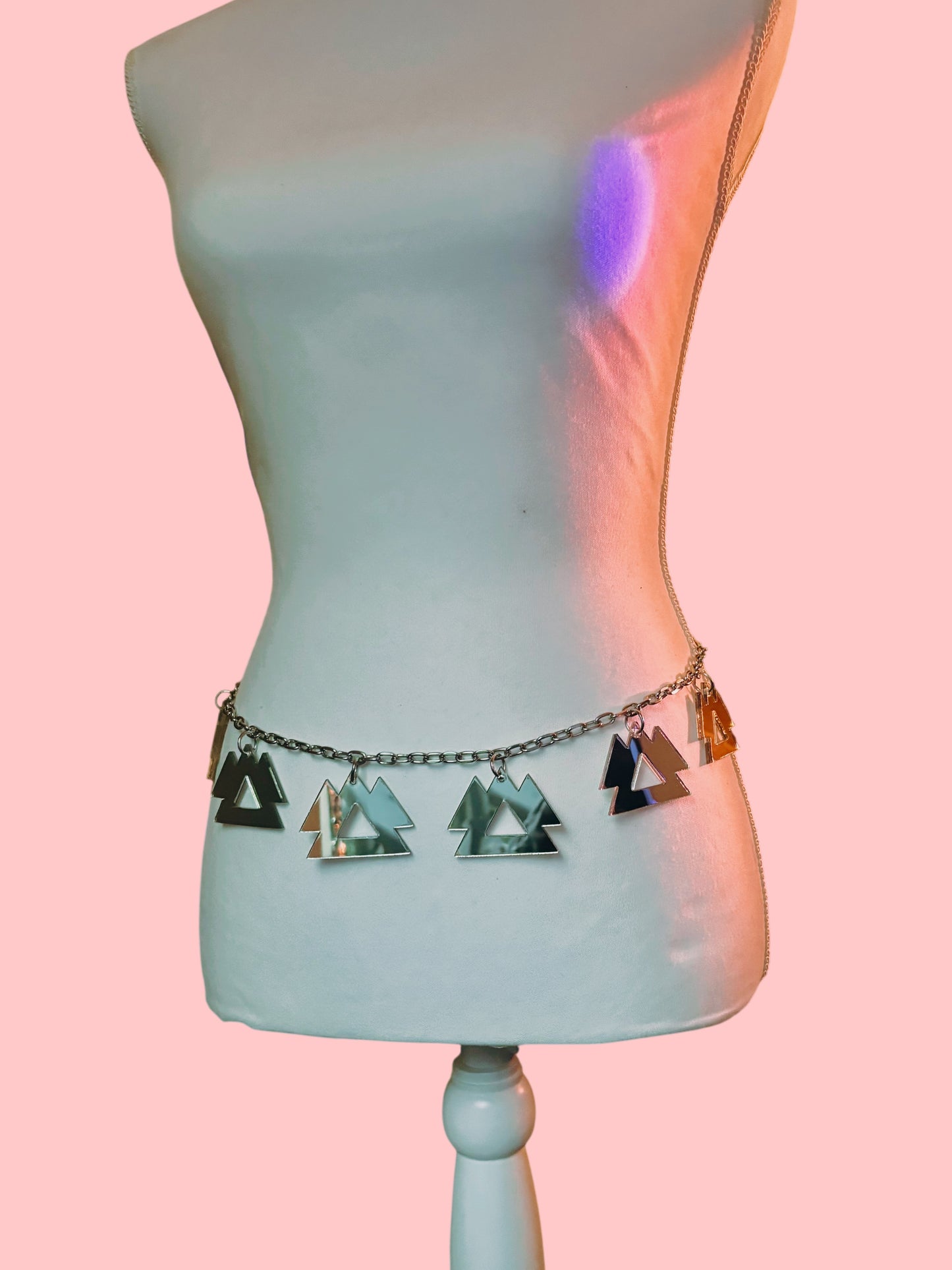 Customizable stainless steel & mirror acrylic chain belt!