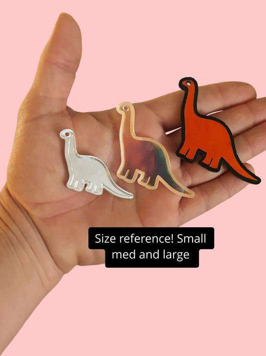 Customizable dino clip on acrylic charms