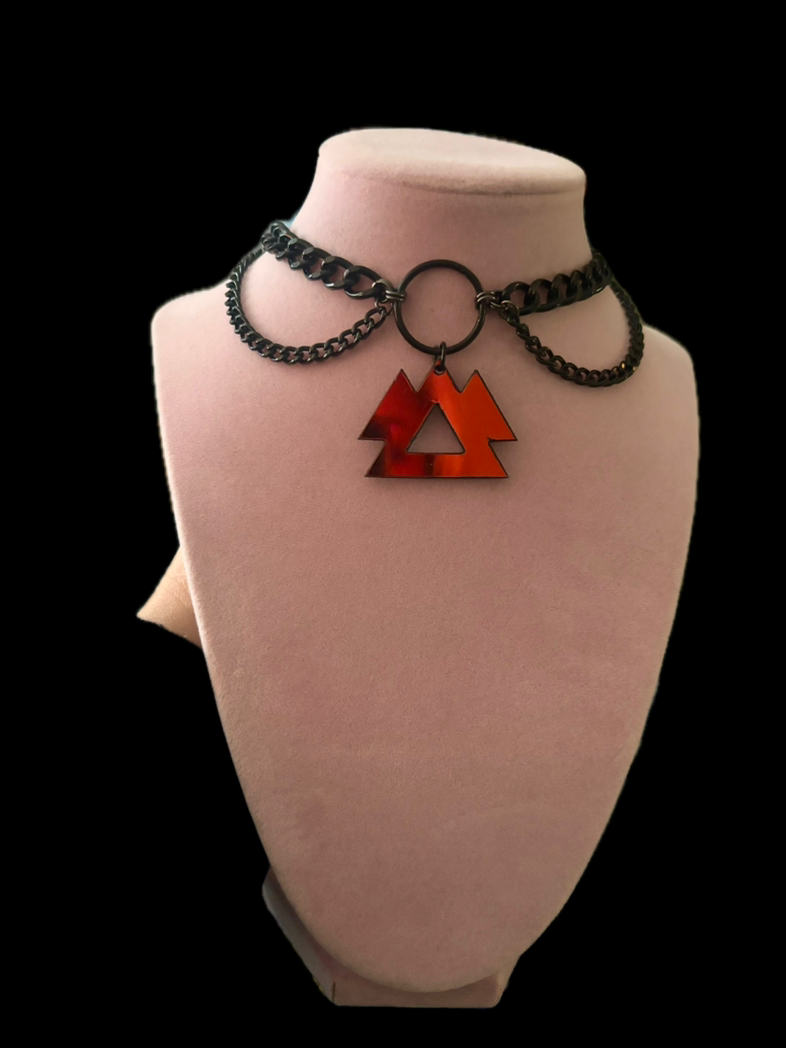 Customizable midnight holographic black chain choker