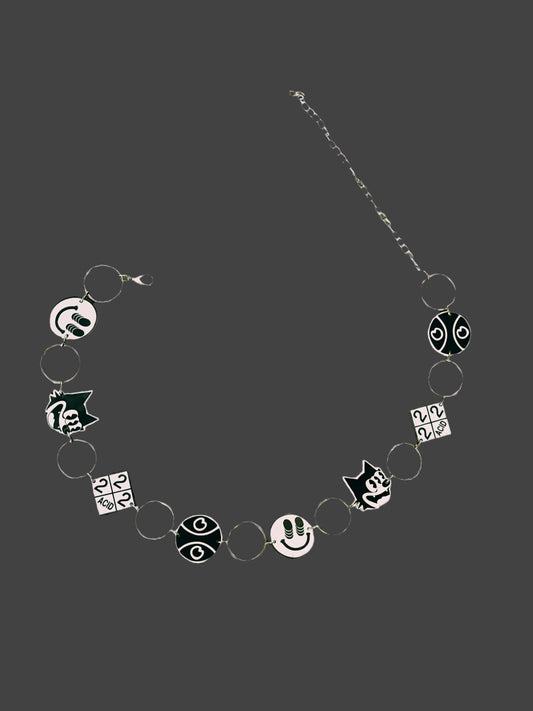 G Jones inspired multi logo ring belt