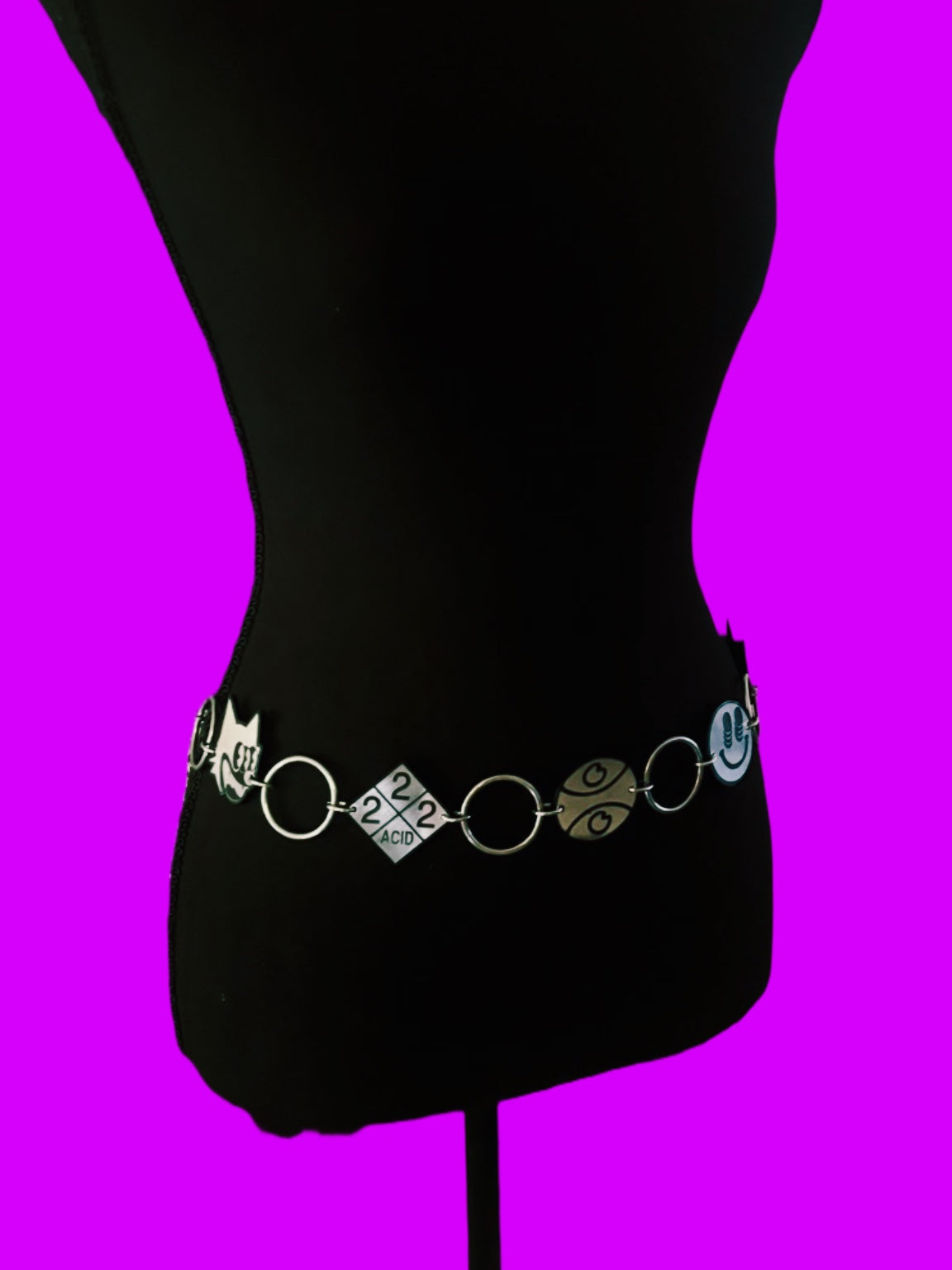 G Jones inspired multi logo ring belt