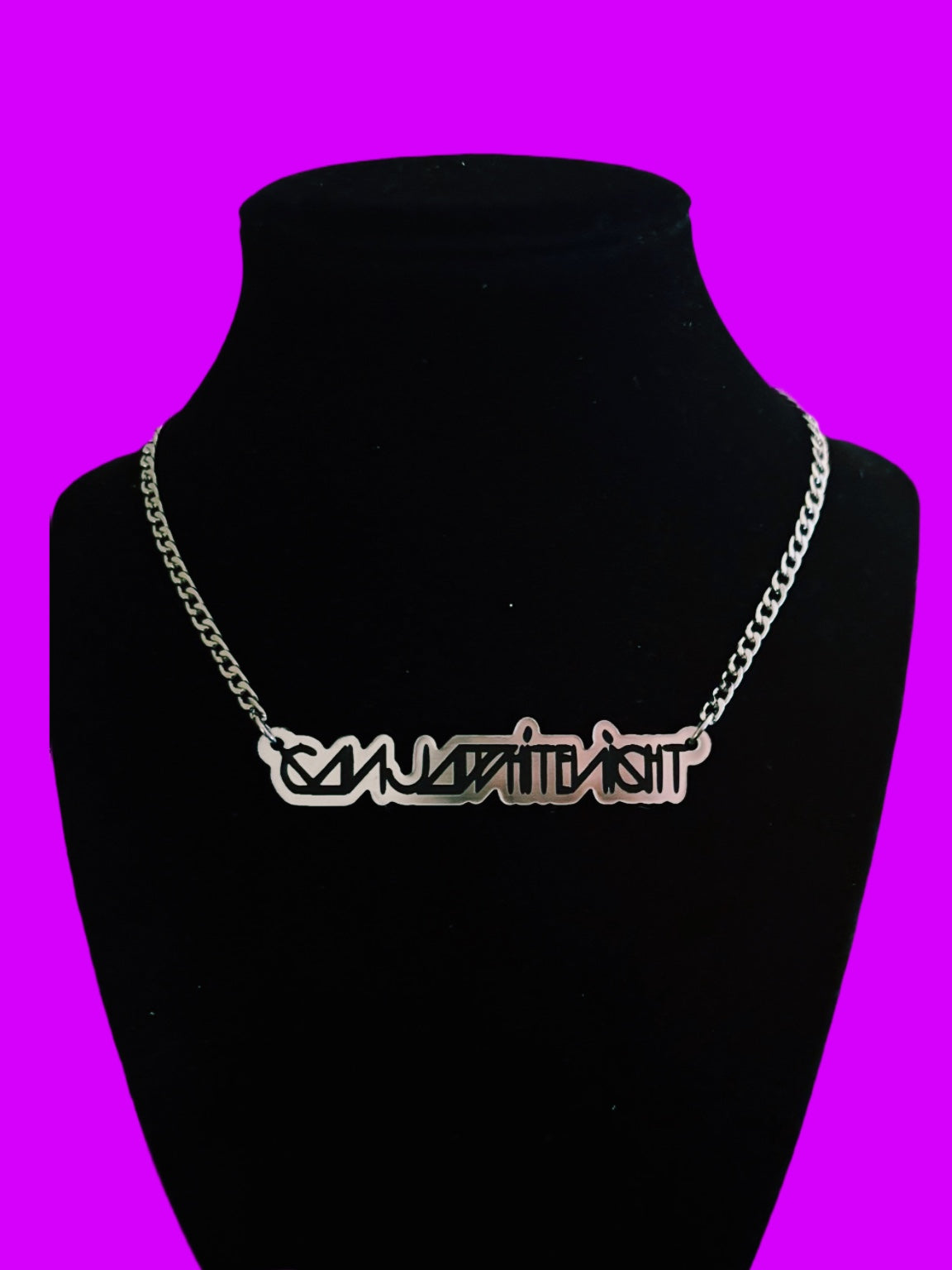 Customizable stainless steel (silver/gold) thin chain name necklace