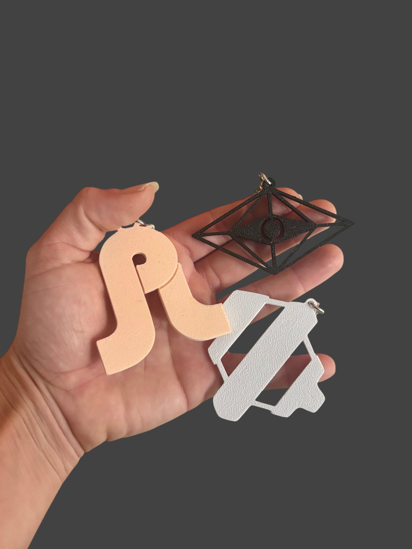 Customizable artist inspired large 3d printed charms!