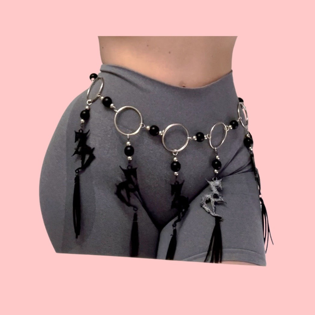 Customizable beaded tassel belts